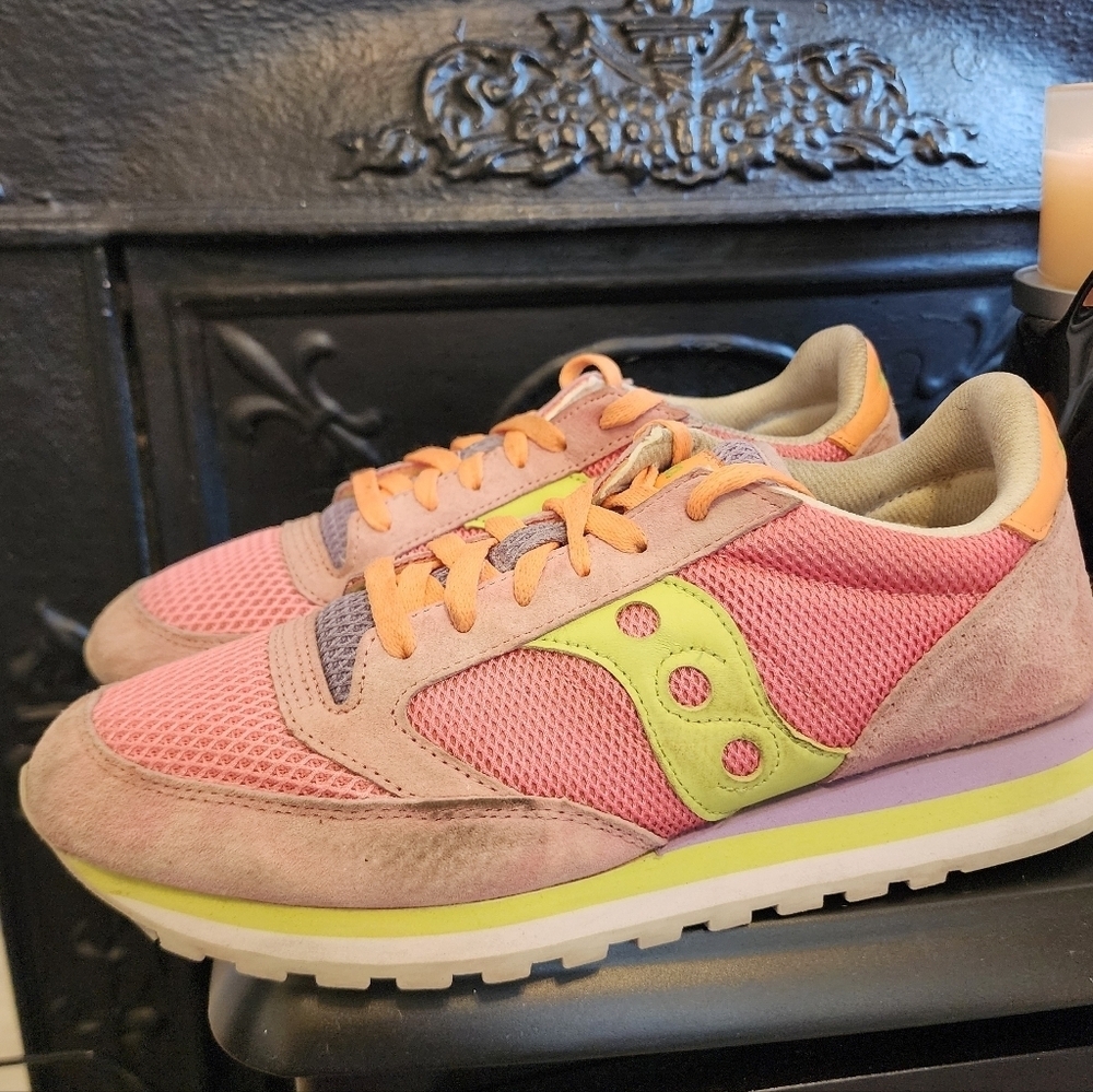 Saucony Jazz Triple Multicolor Sneakers Chunky Retro Womens Size 12